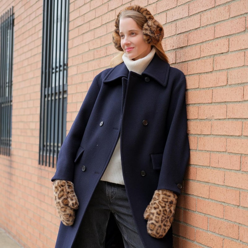 Cc Women's Faux Fur Wrist Length Fingerless Sherpa Lined Convertible Mittens Gloves - Image 4